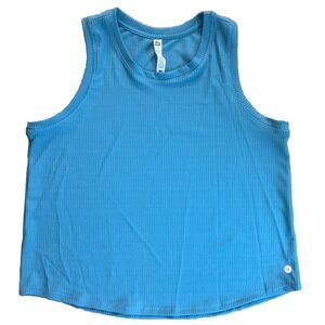 RBX‎ Women's Athletic Blue Ribbed Tank Top Sleeveless Shirt L